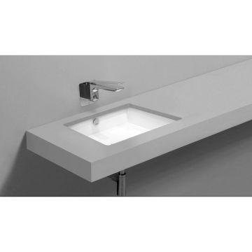 Раковина Simas (Симас) Lavabi darredo 48х37 см, без отверстий, встраиваемая под столешницу, с переливом, цвет: белый S59 bi