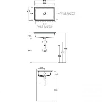 Раковина Simas (Симас) Lavabi darredo 55х35 см, без отверстий, цвет: белый S60 bi