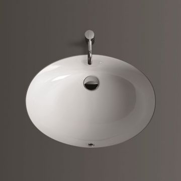 Раковина Simas Top e lavabi darredo 58х43 см, без отверстий, под столешницу, цвет: белый S53 bi