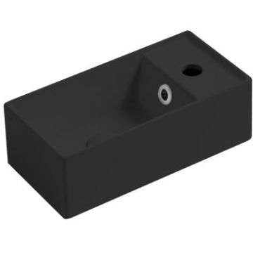 Раковина Simas (Симас) Agile 40х20 см, подвесная, 1 отверстие, правая, цвет: черный матовый AG20 nero matt*1