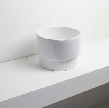 Раковина Simas (Симас) Po-mo 33xh42 см, полувстраеваемая сверху без отверстий, без перелива, цвет: белый PO03bi