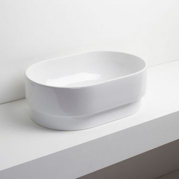 Раковина Simas (Симас) Po-mo 56x37xh19 см, полувстраеваемая сверху без отверстий, без перелива, цвет: белый PO02bi