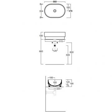 Раковина Simas (Симас) Po-mo 56x37xh19 см, полувстраеваемая сверху без отверстий, без перелива, цвет: белый PO02bi