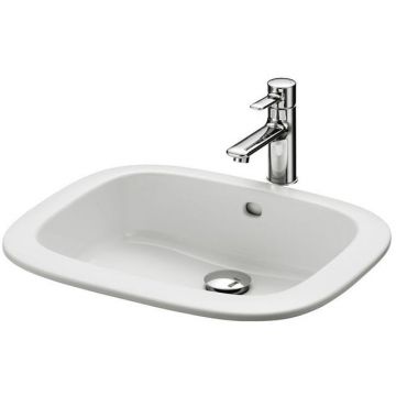 Раковина Toto (Тото) Public 53x45x17.7 см, без отверстий, полувстраеваемая, CeFiONtect, цвет: белый LW763Y#XW