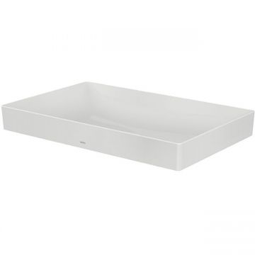 Раковина Toto TR Lavatory 60x38x13.7 см, без отверстий, полувстраиваемая, с переливом, CeFiONtect, LinearCeram, цвет: белый L4716RE#XW