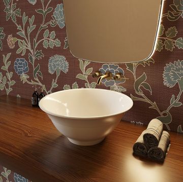 Раковина TW collection (Тв Коллектион) 46 см, накладная, без перелива, цвет: белый глянцевый TWCL2103BL