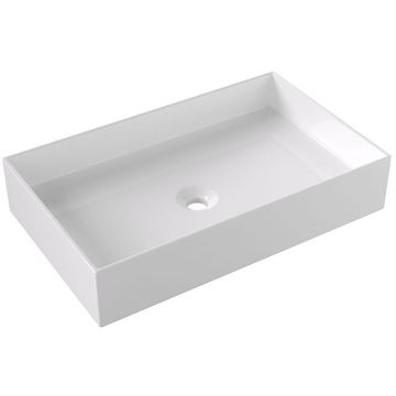 Раковина Alice Hide 60x37х12 см, накладная, без отверстий, цвет: белый глянцевый 31130101