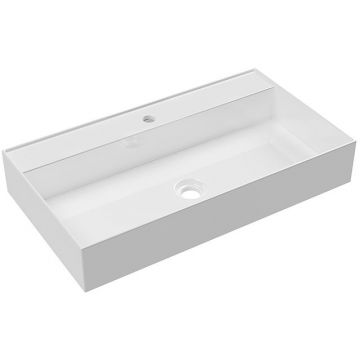 Раковина Alice (Элис) Hide 80x45х13.5 см, подвесная, 1 отверстие, цвет: белый глянцевый 31240101S