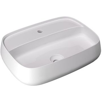 Раковина Alice (Элис) Nur Plan 60x45x15 см, накладная, 1 отверстие, цвет: белый глянцевый 33210101