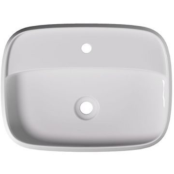 Раковина Alice (Элис) Nur Plan 60x45x15 см, накладная, 1 отверстие, цвет: белый глянцевый 33210101