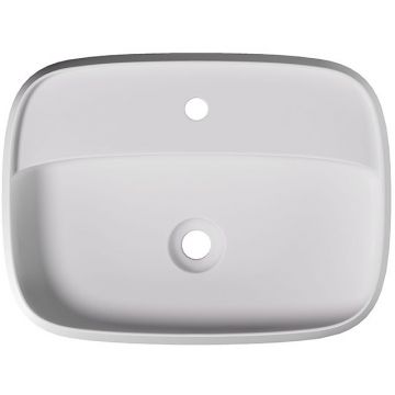Раковина Alice Nur Plan 60x45x15 см, накладная, 1 отверстие, цвет: белый матовый 33210109