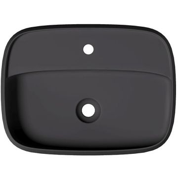 Раковина Alice (Элис) Nur Plan 60x45x15 см, накладная, 1 отверстие, цвет: черный матовый 33210108