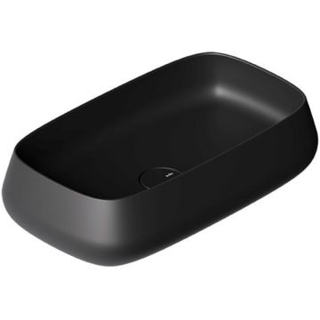 Раковина Alice (Элис) Nur 60x35x14 см, накладная, без отверстий, цвет: черный матовый 33250108