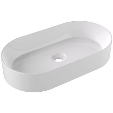 Раковина Alice (Элис) Spy Oval 65x36х12 см, накладная, без отверстий, цвет: белый глянцевый 34240101