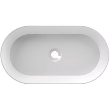 Раковина Alice (Элис) Spy Oval 65x36х12 см, накладная, без отверстий, цвет: белый глянцевый 34240101