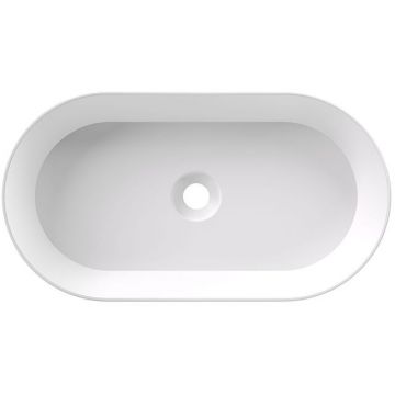 Раковина Alice (Элис) Spy Oval 65x36х12 см, накладная, без отверстий, цвет: белый матовый 34240109