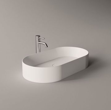 Раковина Alice (Элис) Spy Oval 65x36х12 см, накладная, без отверстий, цвет: белый матовый 34240109