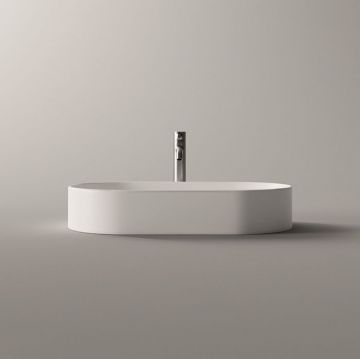 Раковина Alice (Элис) Spy Oval 65x36х12 см, накладная, без отверстий, цвет: белый матовый 34240109