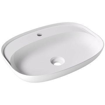 Раковина Alice (Элис) Form Oval 60x45х12 см, накладная, 1 отверстие, цвет: белый глянцевый 22460101