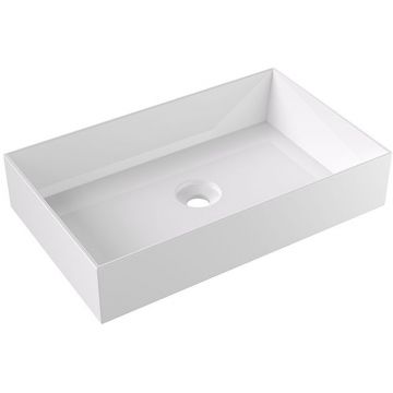 Раковина Alice (Элис) Spy Rectangular 60x38х12 см, накладная, без отверстий, цвет: белый глянцевый 34250101