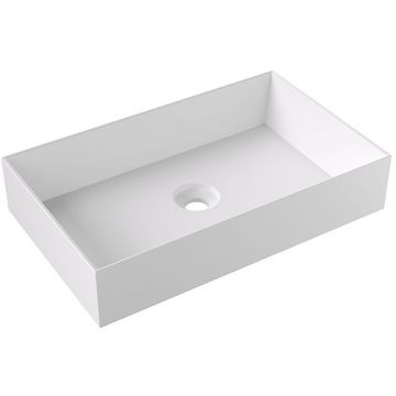 Раковина Alice (Элис) Spy Rectangular 60x38х12 см, накладная, без отверстий, цвет: белый матовый 34250109