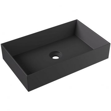 Раковина Alice (Элис) Spy Rectangular 60x38х12 см, накладная, без отверстий, цвет: черный матовый 34250108