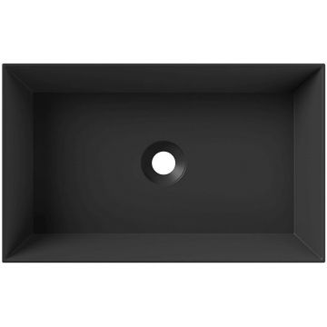 Раковина Alice (Элис) Spy Rectangular 60x38х12 см, накладная, без отверстий, цвет: черный матовый 34250108