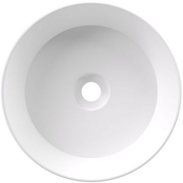 Раковина Alice (Элис) Spy Round 40 см, накладная, без отверстий, цвет: белый матовый 34230109