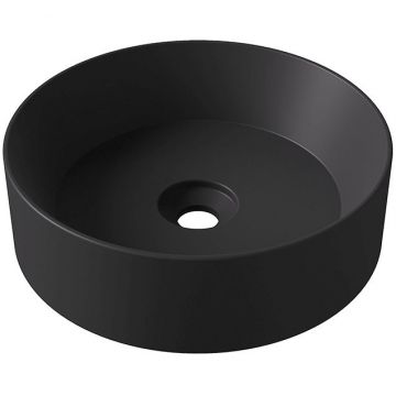 Раковина Alice (Элис) Spy Round 40 см, накладная, без отверстий, цвет: черный матовый 34230108
