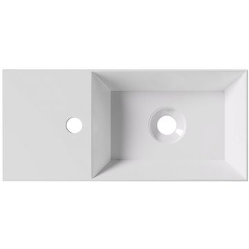 Раковина Alice (Элис) Spy 55x25х11 см, накладная/подвесная, 1 отверстие, цвет: белый глянцевый 34100101