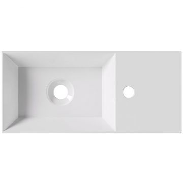 Раковина Alice (Элис) Spy 55x25х11 см, накладная/подвесная, 1 отверстие, цвет: белый глянцевый 34100101