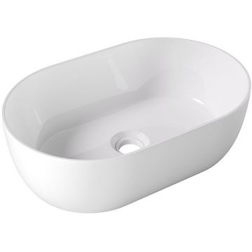 Раковина Alice (Элис) Unica 55x35х17 см, накладная, без отверстий, цвет: белый глянцевый 32120101