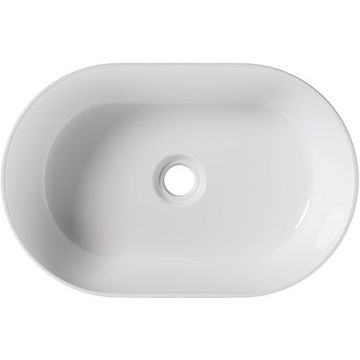 Раковина Alice (Элис) Unica 55x35х17 см, накладная, без отверстий, цвет: белый глянцевый 32120101