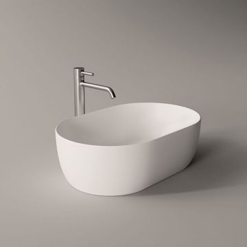 Раковина Alice (Элис) Unica 55x35х17 см, накладная, без отверстий, цвет: белый матовый 32120109