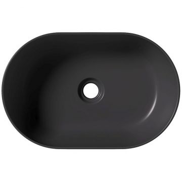Раковина Alice (Элис) Unica 55x35х17 см, накладная, без отверстий, цвет: черный матовый 32120108