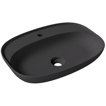 Раковина Alice (Элис) Form Oval 60x45х12 см, накладная, 1 отверстие, цвет: черный матовый 22460108