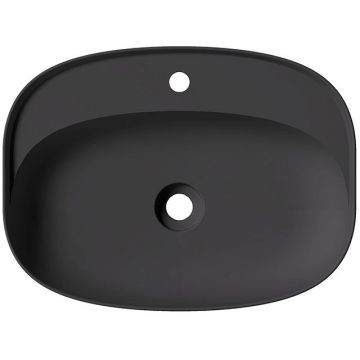 Раковина Alice (Элис) Form Oval 60x45х12 см, накладная, 1 отверстие, цвет: черный матовый 22460108