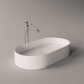 Раковина Alice (Элис) Hide Stadium 65x35х12 см, накладная, без отверстий, цвет: белый глянцевый 31120101