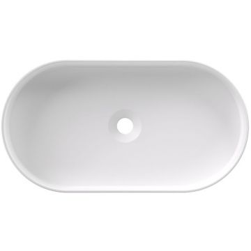 Раковина Alice (Элис) Hide Stadium 65x35х12 см, накладная, без отверстий, цвет: белый матовый 31120109