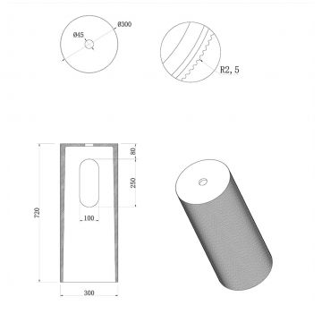 Пьедестал Армади Арт Sole 801-Base-Rib-BUR, Armadi Art