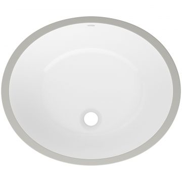 Раковина встраиваемая снизу Створки Копенгаген S42411WH 49 глянцевая белая, овальная, Stworki