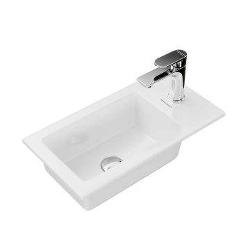 Раковина Kerama Marazzi (Керама Марацци) Lato, встраиваемая сверху, 50х27х14,9 см, с 1 отверстием, цвет: белая глянцевая, LA.wb.50