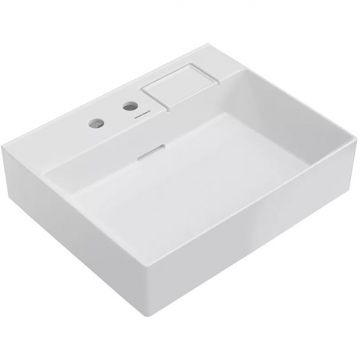 Раковина Kerama Marazzi (Керама Марацци) Logica накладная, 60.5х48.5 см, 2 отверстия, цвет: белый глянцевая LO.wb.60.2