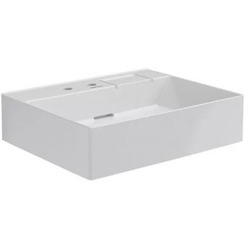 Раковина Kerama Marazzi (Керама Марацци) Logica накладная, 60.5х48.5 см, 2 отверстия, цвет: белый глянцевая LO.wb.60.2