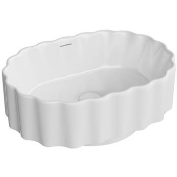 Раковина Kerama Marazzi ArtBasin Conchiglia накладная 50 см, без отверстий, цвет: белый глянцевая CC.wb.50WHT