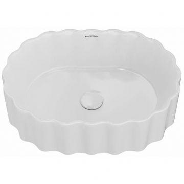 Раковина Kerama Marazzi ArtBasin Conchiglia накладная 50 см, без отверстий, цвет: белый глянцевая CC.wb.50WHT