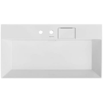 Раковина Kerama Marazzi Logica подвесная, 90х48 см, 2 отверстия, цвет: белый глянцевая LO.wb.90.2