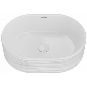 Раковина Kerama Marazzi (Керама Марацци) ArtBasin Sabbia накладная 50.5х36.6 см, без отверстий, цвет: белый глянцевая SA.wb.50WHT