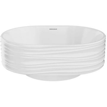 Раковина Kerama Marazzi (Керама Марацци) ArtBasin Sabbia накладная 50.5х36.6 см, без отверстий, цвет: белый глянцевая SA.wb.50WHT