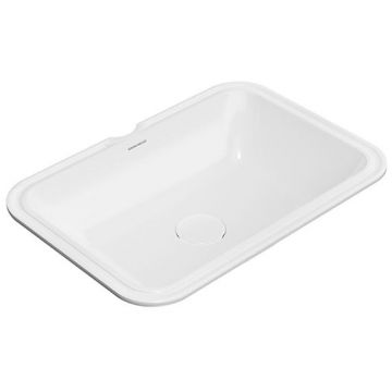 Раковина Kerama Marazzi (Керама Марацци) Plaza встраиваемая снизу 54.5х38 см, без отверстий, цвет: белый глянцевая PLR.wbu.55